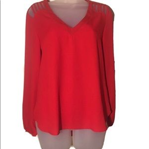 Lily white Red blouse